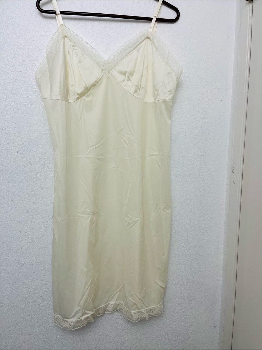 Vanity fair Lace Trim Slip Dress in Ivory - Women Intimates & Sleepwear